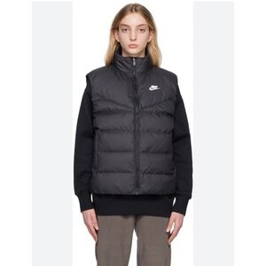 NWOT NIKE Black Sportswear Therma-Fit Windrunner Down Vest Women's Size Medium